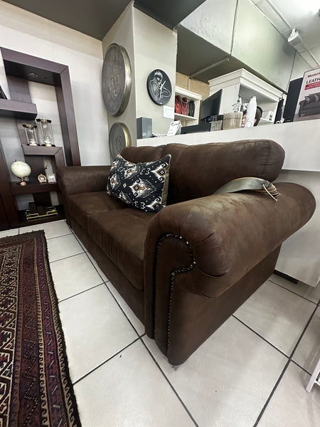 Dark Brown Suede Fabric Lounge Set
