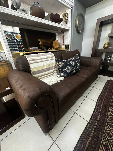 Dark Brown Suede Fabric Lounge Set