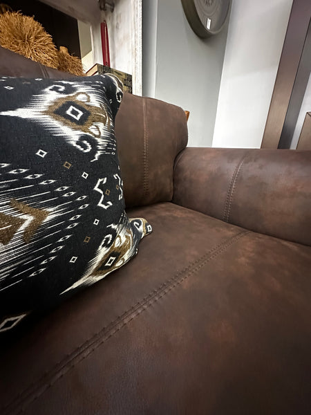 Dark Brown Suede Fabric Lounge Set