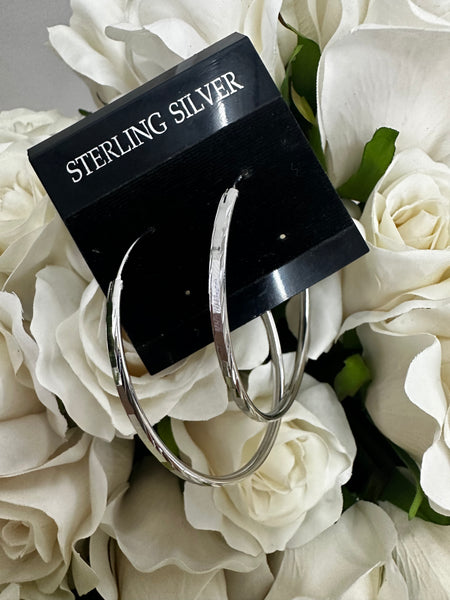 55mm Sterling Silver Hoop Earrings – Classic Large Hoops for Everyday & Evening Wear
