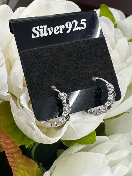 15mm Black Sterling Silver Hoop Earrings – Minimalist Everyday Jewellery for Women