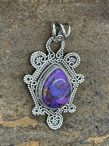 Handmade pendant purple