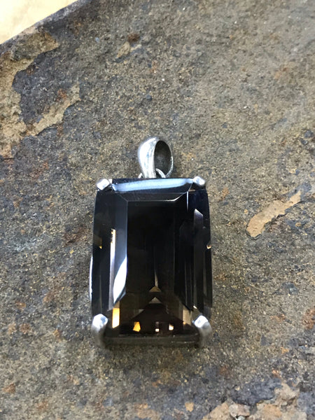 Smokey Quartz Rectangular Pendant