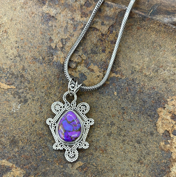 Handmade pendant purple