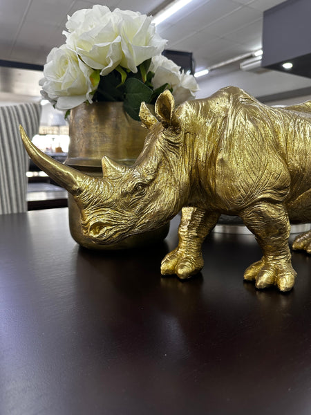 Gold Rhino Statue