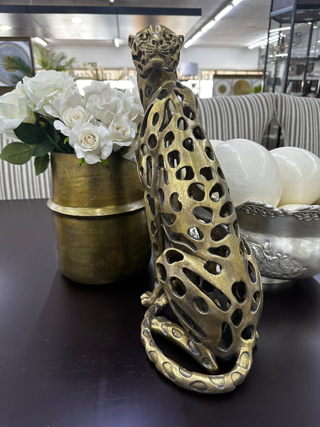 Gold Cheetah Statue