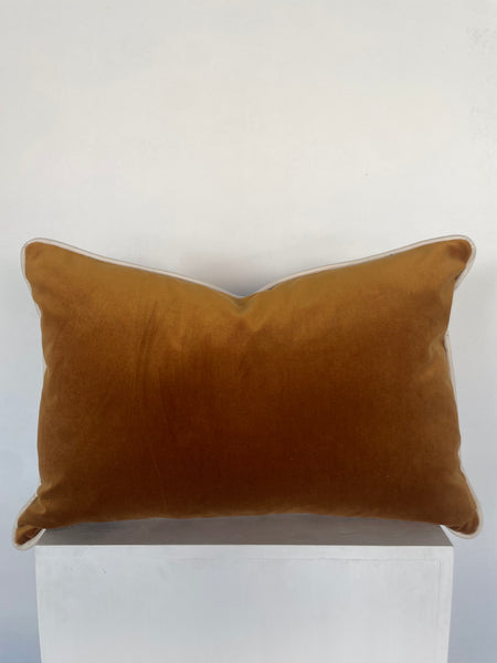 Modern Velvet Burnt Orange Scatter Pillow