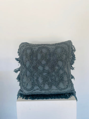 Blue Crochet Scatter Pillow