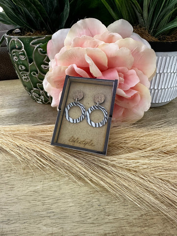 Round Zebra Earrings