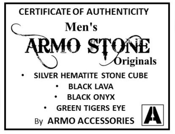 Armo Black Lava, Matt Onyx and Green Tiger Stones