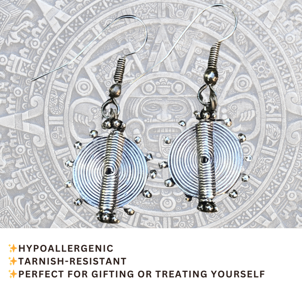 Aztec Drop Earring – 925 Sterling Silver
