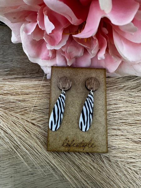 Teardrop Zebra Earrings