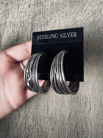 Sterling Silver Bulky Hoops