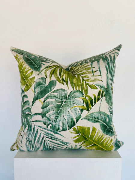 Modern Leaf Print Scatter Pillow