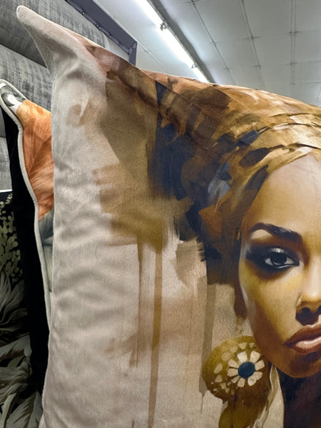 Print NIta Golden Brown Scatter Cushion