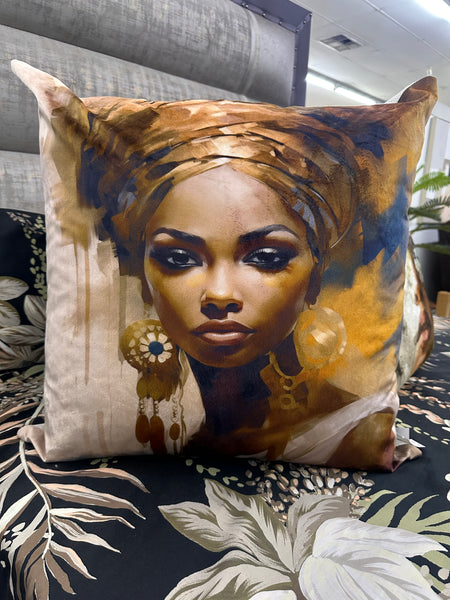 Print NIta Golden Brown Scatter Cushion