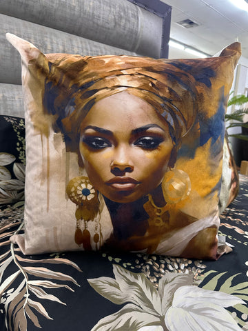 Print NIta Golden Brown Scatter Cushion