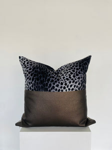 Two - Toned Black Leapord Print and Bronze Scatter Pillow