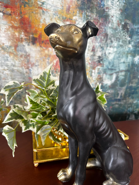 Back & Gold Dog Statue Large