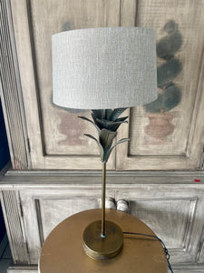 Nude Lamp with Golden Brass Leaf Stand