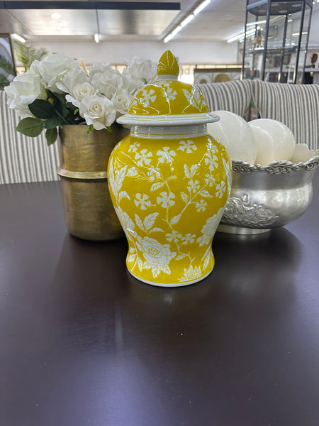 Jar Ginger , Yellow and White