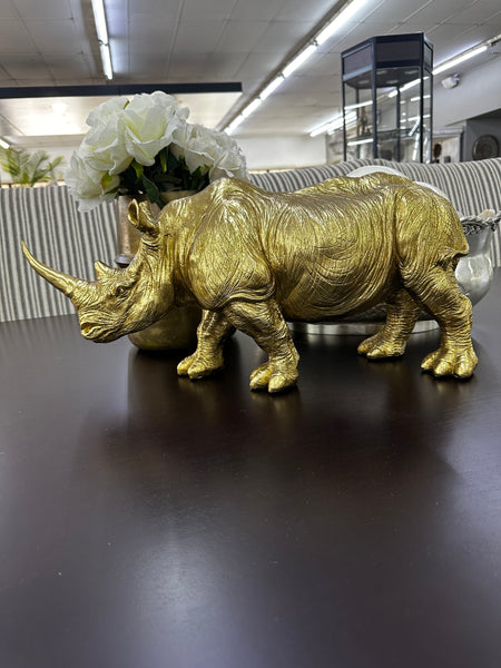 Gold Rhino Statue