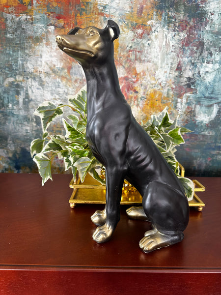 Back & Gold Dog Statue Large