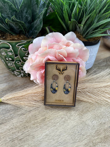 Yellow & Blue Flower Earrings