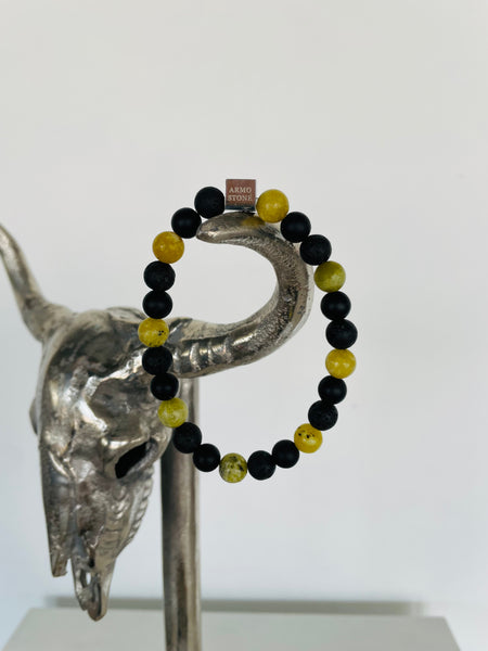 Armo Black Lava, Onyx and Yellow Jasper Bracelet