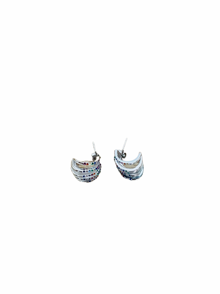 Multicolored Cubic Zirconia Claw Earrings