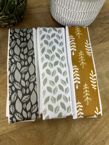 Olive Leaf Print Dishcloth Set Of 3