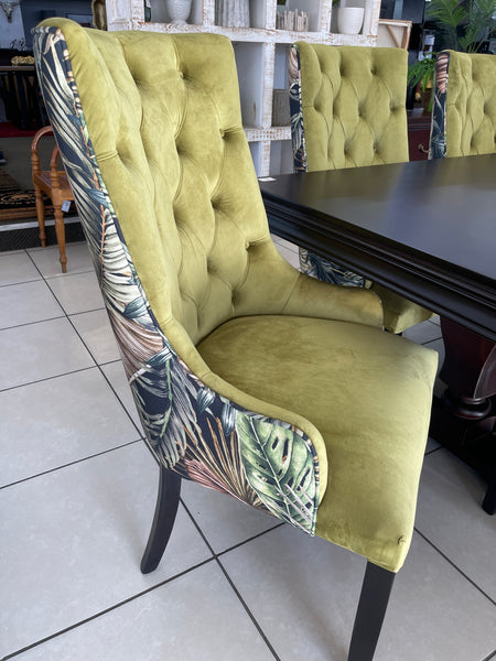 Citrus Green Floral Dining Room Chair