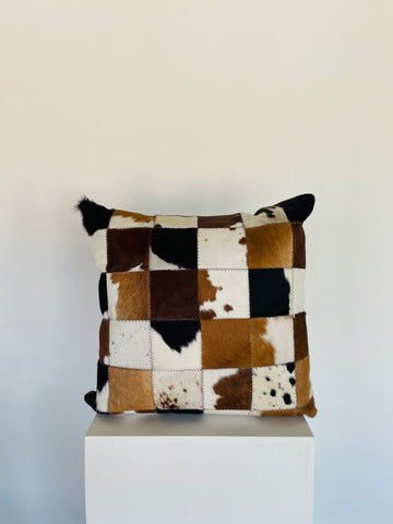 Natural Nguni Cow Skin Block Scatter Pillow