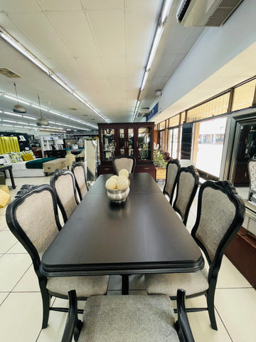 Royal Grey Wooden Eight Seater Dining Set