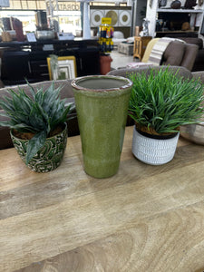 Olive Green Flower Vase