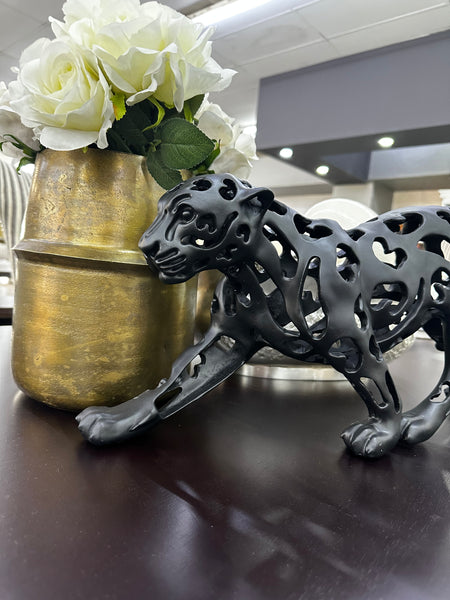 Leopard Black Statue