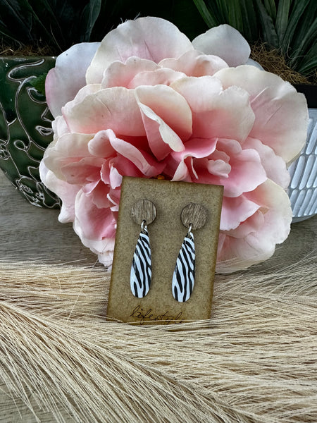Teardrop Zebra Earrings