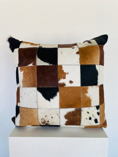 Natural Nguni Cow Skin Block Scatter Pillow