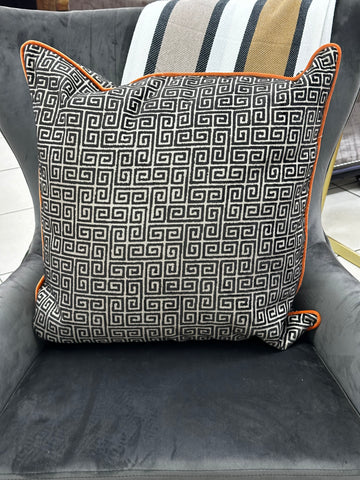 Balmain Monogram Orange Piped Scatter Cushion