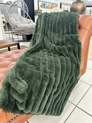 Green Furry Throw