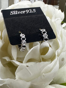 15mm Black Sterling Silver Earrings