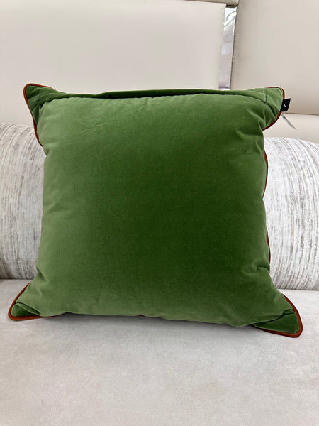 Velvet Pistachio / Rust Pipe Scatter Cushion
