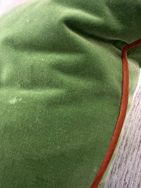 Velvet Pistachio / Rust Pipe Scatter Cushion