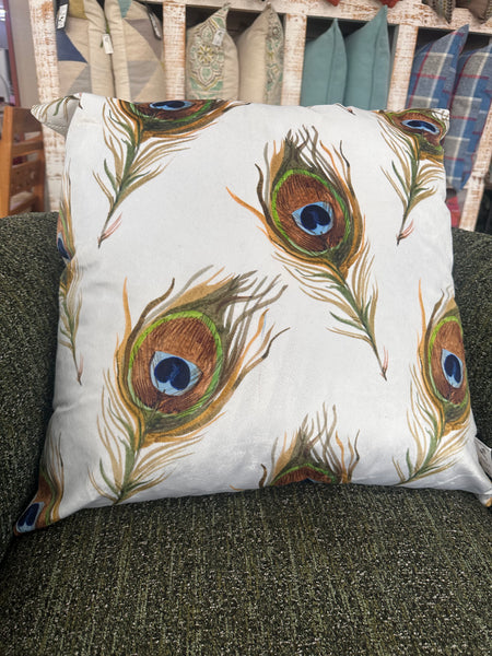 Print Peacock Feather Scatter Cushion