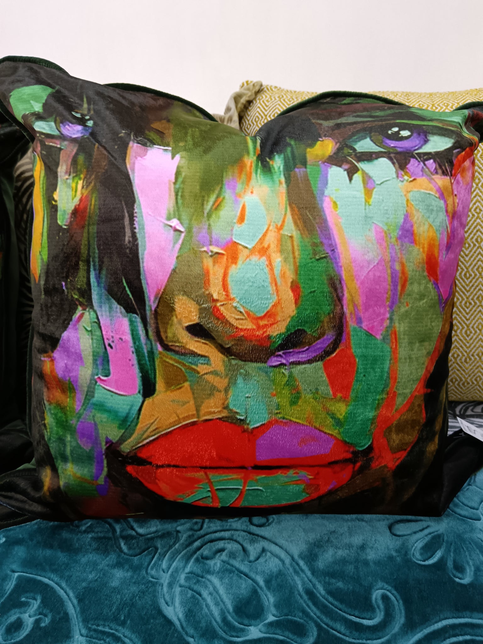 Abstract Colorful Scatter Cushion