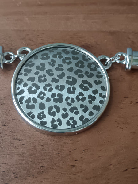 Leopard Print Silver Necklace