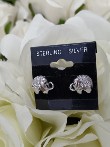 Elephant Sterling Silver Earrings