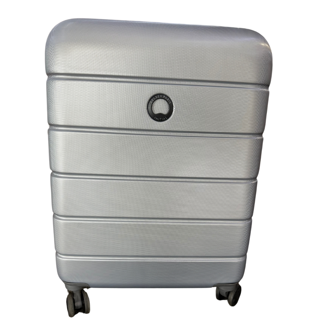 Delsey Silver Suitcase