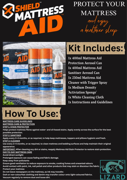 XShield Mattress Aid Sleep Protection Kit – Stain Protector, Sanitiser & Cleaner