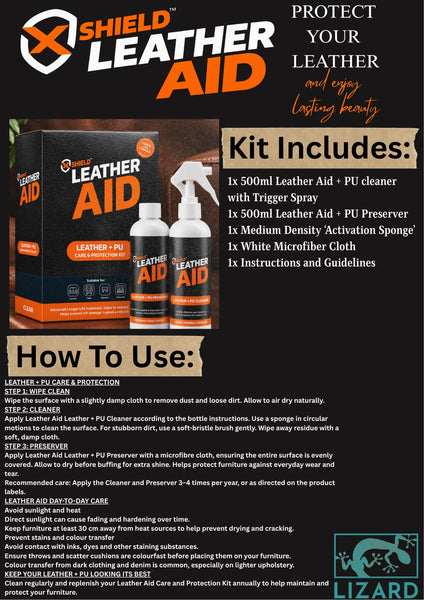 XShield Leather Aid – Leather + PU Care & Protection Kit